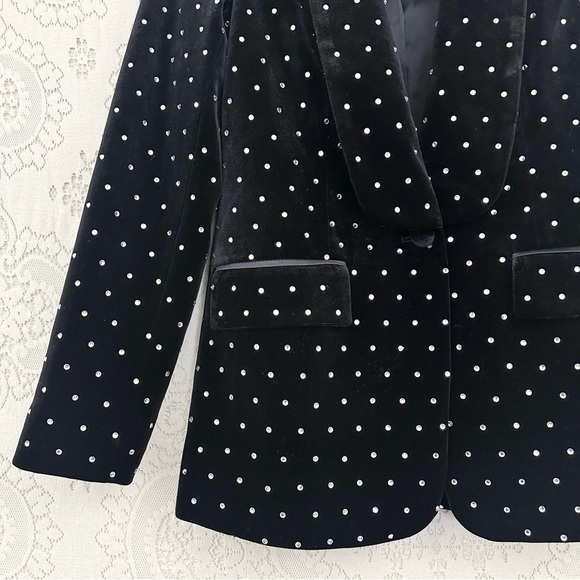 Self Portrait Velvet Diamante Jacket Black - Picture 6 of 15